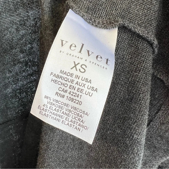 Velvet by Graham & Spencer Adonia Waterfall Drape Open Front Cardigan Anthracite - Picture 6 of 6